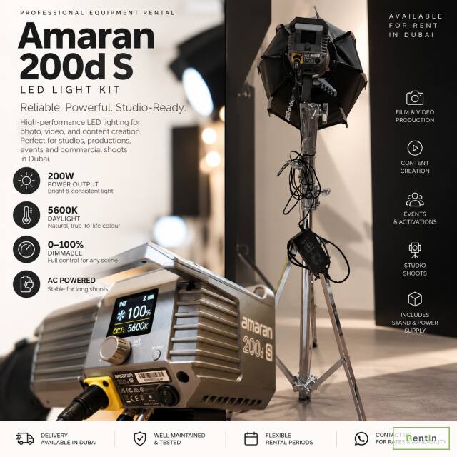 Amaran 200d S LED Light Kit — Available for Rent in Dubai