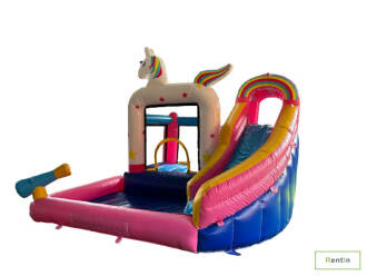 Inflatable combo bouncy unicorn theme
