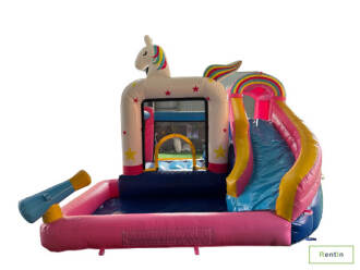 Inflatable combo bouncy unicorn theme
