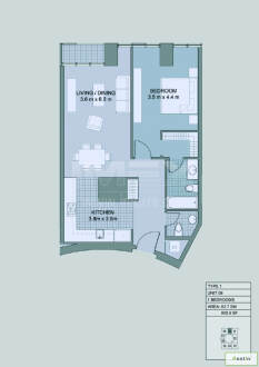 High Floor 1 B/R with full Sea View in Cayan