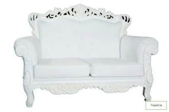 GOTHIC TWO SEATER SOFA(WHITE)