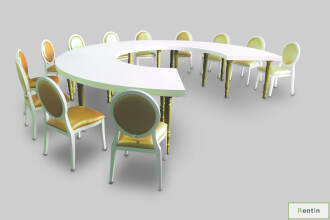 QUARTER MOON GOLD DINING TABLE