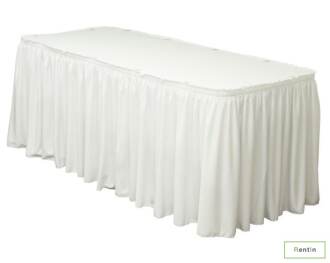 RECTANGLE TABLE WITH SKIRTING(WHITE)