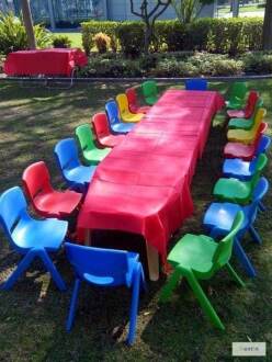 KIDS PLASTIC TABLES AND CHAIRS (BIRTHDAY PACKAGE)