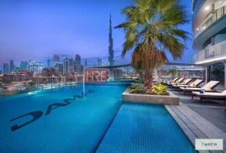 Furnished 1BR Apartment on a High Floor with Gym and Pool
