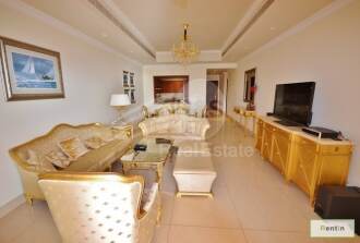 Live in this fully furnished 2BR  with a private jacuzzi and views of the Arabia