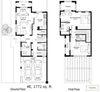 Single Row End Unit - Two Bed plus Study