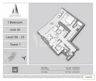 Brand New 1 BR Apt with balcony Sea View