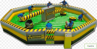 Double wipeout inflatable rental