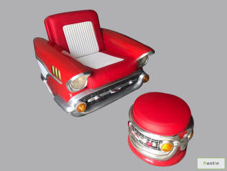 SINGLE CAR SOFA RED